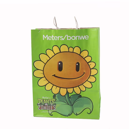 Sac cadeau de luxe imprimé en papier noir avec poignée